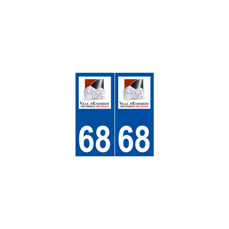 68 Ensisheim logo autocollant plaque stickers ville