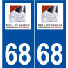 68 Ensisheim logo autocollant plaque stickers ville
