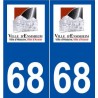 68 Ensisheim logo autocollant plaque stickers ville