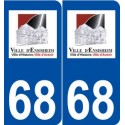 68 Ensisheim logo autocollant plaque stickers ville