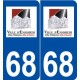 68 Ensisheim logo autocollant plaque stickers ville