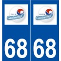 68 Guebwiller logo autocollant plaque stickers ville