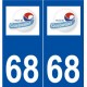 68 Guebwiller logo autocollant plaque stickers ville