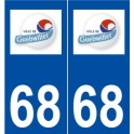 68 Guebwiller logo autocollant plaque stickers ville