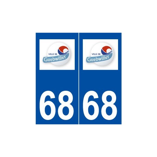 68 Guebwiller logo autocollant plaque stickers ville