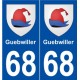 68 Guebwiller blason autocollant plaque stickers ville