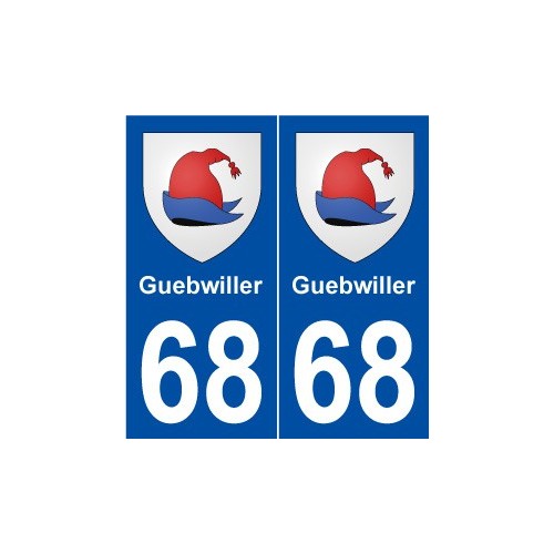 68 Guebwiller blason autocollant plaque stickers ville