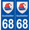 68 Guebwiller blason autocollant plaque stickers ville