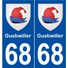68 Guebwiller blason autocollant plaque stickers ville