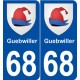 68 Guebwiller blason autocollant plaque stickers ville
