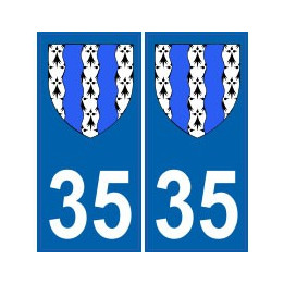 35 Ille et Vilaine autocollant plaque blason armoiries stickers département