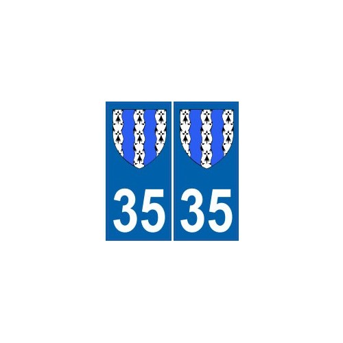 35 Ille et Vilaine autocollant plaque blason armoiries stickers département