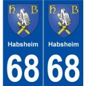 68 Habsheim blason autocollant plaque stickers ville