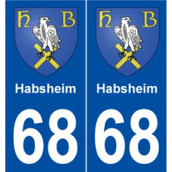 68 Habsheim blason autocollant plaque stickers ville