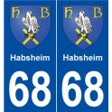 68 Habsheim blason autocollant plaque stickers ville