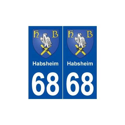 68 Habsheim blason autocollant plaque stickers ville