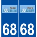 68 Habsheim logo autocollant plaque stickers ville