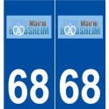 68 Habsheim logo autocollant plaque stickers ville