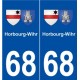 68 Horbourg-Wihr blason autocollant plaque stickers ville