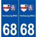 68 Horbourg-Wihr, stemma adesivo piastra adesivi città