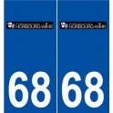 68 Horbourg-Wihr logo autocollant plaque stickers ville