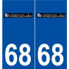 68 Horbourg-Wihr logo autocollant plaque stickers ville