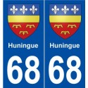 68 Huningue blason autocollant plaque stickers ville