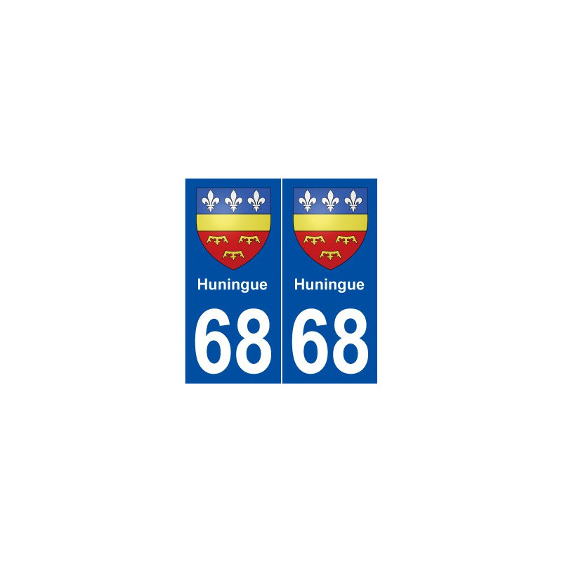 68 Huningue blason autocollant plaque stickers ville