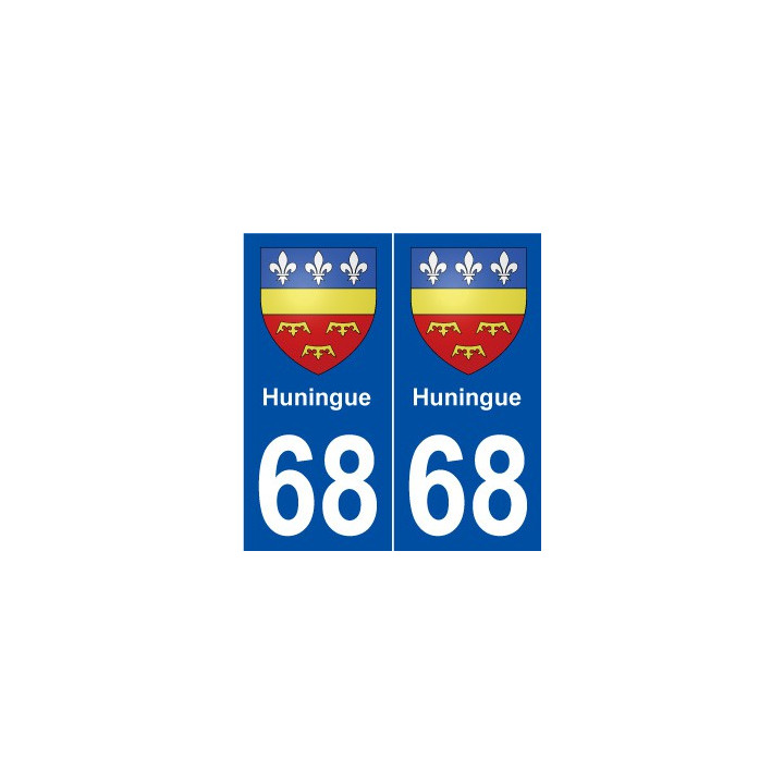 68 Huningue blason autocollant plaque stickers ville