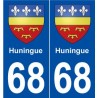 68 Huningue blason autocollant plaque stickers ville