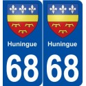 68 Huningue blason autocollant plaque stickers ville