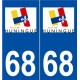 68 Huningue logo autocollant plaque stickers ville