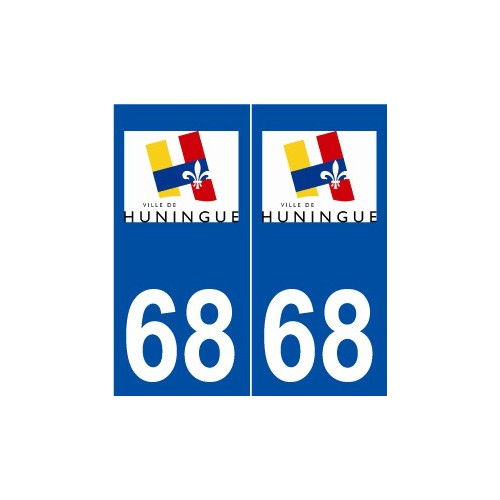 68 Huningue logo autocollant plaque stickers ville
