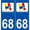 68 Huningue logo autocollant plaque stickers ville