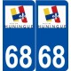 68 Huningue logo autocollant plaque stickers ville