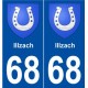 68 Illzach blason autocollant plaque stickers ville