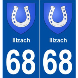 68 Illzach blason autocollant plaque stickers ville
