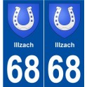 68 Illzach blason autocollant plaque stickers ville
