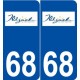 68 Illzach logo autocollant plaque stickers ville