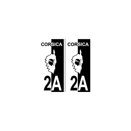 2A Haute-Corse autocollant plaque fond rouge noir