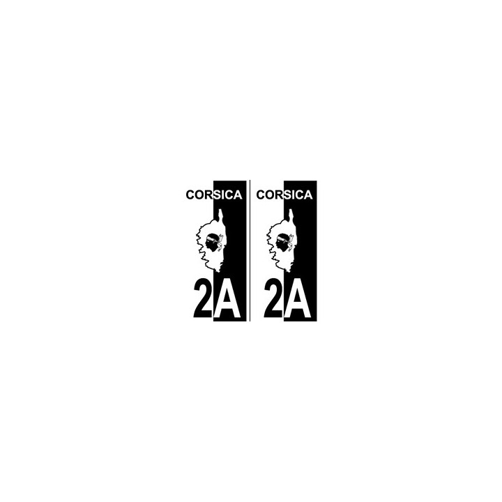2A Haute-Corse autocollant plaque fond rouge noir