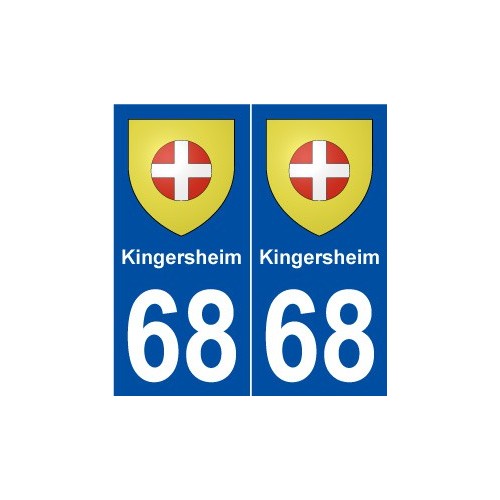 68 Kingersheim blason autocollant plaque stickers ville