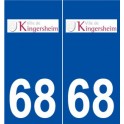 68 Kingersheim logo autocollant plaque stickers ville