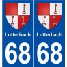 68 Lutterbach blason autocollant plaque stickers ville