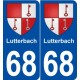 68 Lutterbach blason autocollant plaque stickers ville