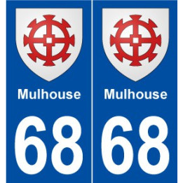 68 Mulhouse blason autocollant plaque stickers ville