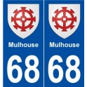 68 Mulhouse blason autocollant plaque stickers ville