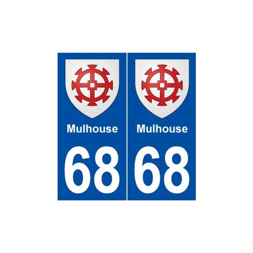 68 Mulhouse blason autocollant plaque stickers ville