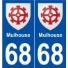 68 Mulhouse blason autocollant plaque stickers ville