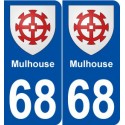 68 Mulhouse blason autocollant plaque stickers ville